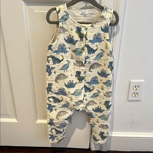 Angel Dear Dinosaur Print Sleeveless Romper